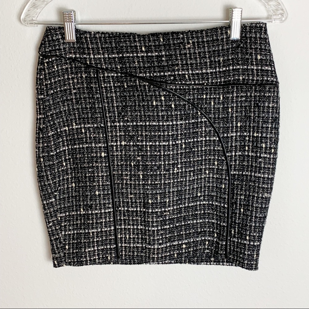 Bebe Paula with leather piping detail skirt